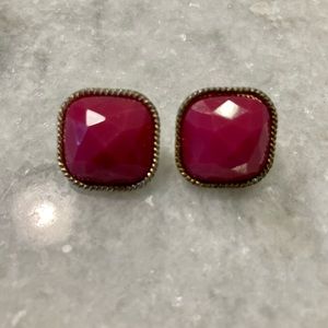 Pink and Gold Stud Earrings